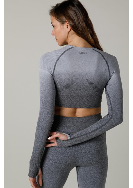 SlimFit Kadın Bisiklet Yaka Uzun Kol Siyah Crop Top 816020 fiyatları