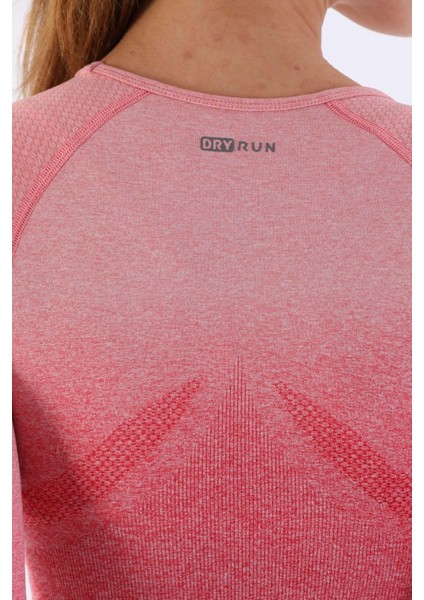 SlimFit Kadın Bisiklet Yaka Uzun Kol Gül Rengi Crop Top 816020 indirimleri