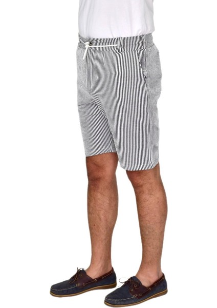 Erkek Çizgili Cepli Likralı Şort BGL-ST04624
