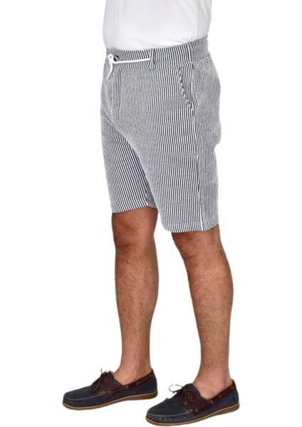 Erkek Çizgili Cepli Likralı Şort BGL-ST04624