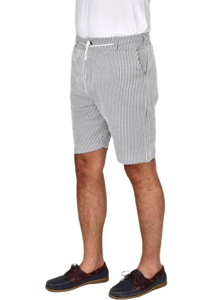 Erkek Çizgili Cepli Likralı Şort BGL-ST04624