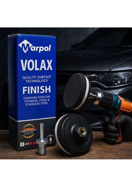 Metal Parlatma Cilası Don Yağı Polisaj Metal Cila 1 kg Polisaj Keçesi 115 mm Matkap Aparatı M14