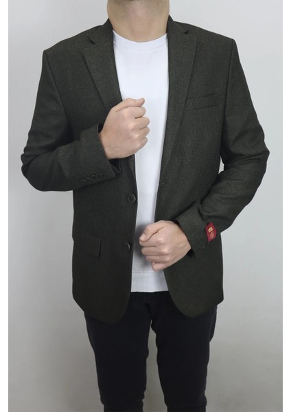 Moda Fistan Store Erkek Düz Spor Kesim Normal Kalıp Çift Düğme Çift Yırtmaçlı Blazer Ceket