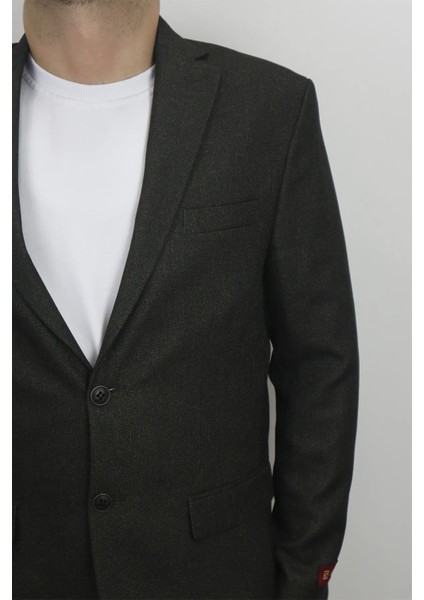 Moda Fistan Store Erkek Düz Spor Kesim Normal Kalıp Çift Düğme Çift Yırtmaçlı Blazer Ceket