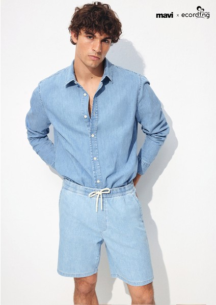 Dayton Casual Buz Mavi Jean Şort 0410093-86945