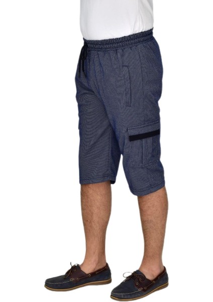 Erkek Kargo Cepli Likralı Kuş Gözü Kumaş Kapri BGL-ST04620