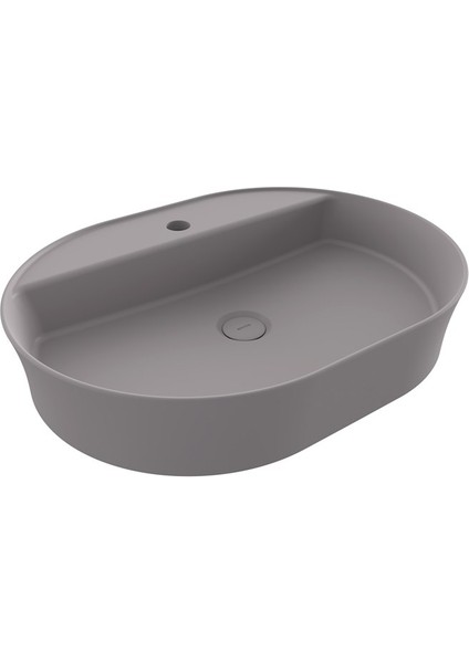 Bocchi Sottile Slim 60 cm Oval Mat Gri Tezgah Üstü Lavabo 1600-006-0126