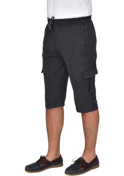 Erkek Kargo Cepli Likralı Kuş Gözü Kumaş Kapri BGL-ST04620