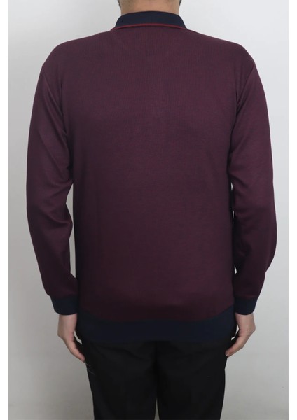 Fistan Store Erkek Çizgili Klasik Kesim Dar Kalıp Polo Yaka Tek Cepli Kışlık Selanik Kazak modelleri