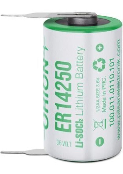 Kampanya Estevia Orion ER14250 H 1/2AA 3.6V 1200MAH Kisa Boy Puntali Li̇tyum Pi̇l (4172) Yeni!!!
