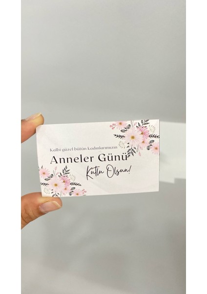 Anneler Günü Teşekkür Kartı 5x8 cm 100 Adet - Arletikettasarım