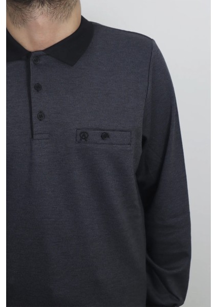 Fistan Store Erkek Ince Çizgili Klasik Rahat Kalıp Polo Yaka Tek Cepli Kışlık Selanik Kazak fiyatları