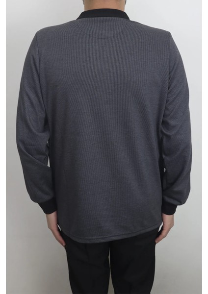 Fistan Store Erkek Ince Çizgili Klasik Rahat Kalıp Polo Yaka Tek Cepli Kışlık Selanik Kazak modelleri