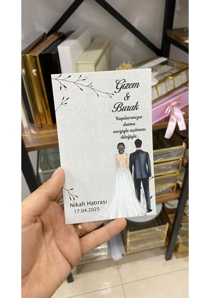 Nikah Hatırası Kartı 9,5X15 cm 49 Adet Söz, Kına, Nişan, Düğün Organizasyon - Butiksosyetik