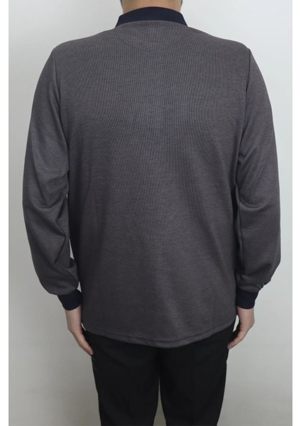 Fistan Store Erkek Ince Çizgili Klasik Rahat Kalıp Polo Yaka Tek Cepli Kışlık Selanik Kazak modelleri