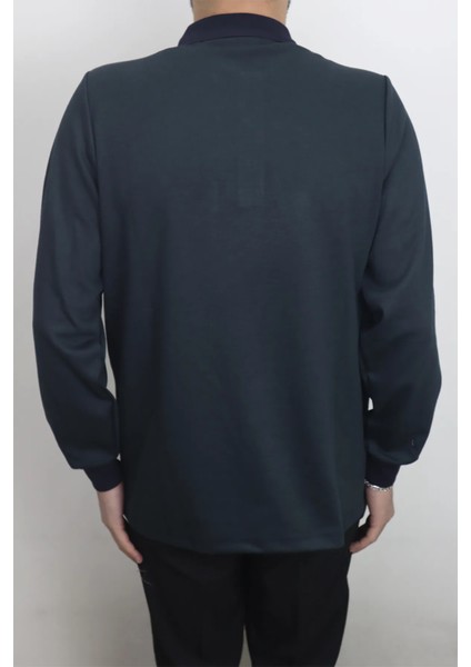 Fistan Store Erkek Ince Çizgili Klasik Rahat Kalıp Polo Yaka Tek Cepli Kışlık Selanik Kazak modelleri