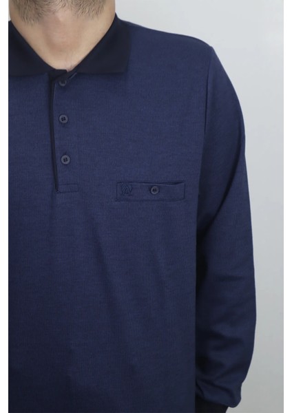 Fistan Store Erkek Ince Çizgili Klasik Rahat Kalıp Polo Yaka Tek Cepli Kışlık Selanik Kazak fiyatları