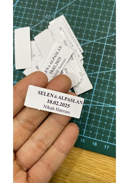 Söz, Kına, Nişan, Düğün Süsleme Kartı 2x5 cm Kraft Renk - 50 Adet - Arletikettasarım
