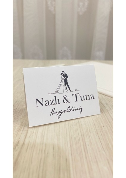 Söz, Kına, Nişan, Düğün Bükmeli Masa Kartı 8X10 cm 25 Adet - Arletikettasarım