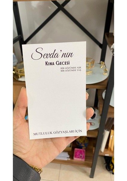 Kına Gecesi Kartı 9,5X15 cm 49 Adet - Arletikettasarım