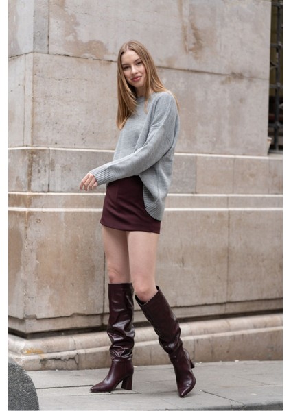 Bisiklet Yaka Oversize Triko Kazak