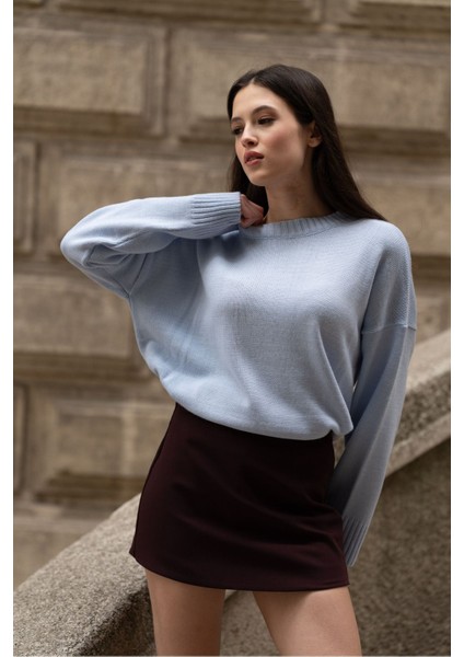 Bisiklet Yaka Oversize Triko Kazak