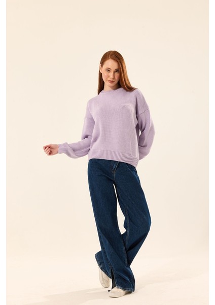 Bisiklet Yaka Oversize Triko Kazak