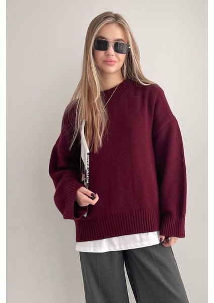 Bisiklet Yaka Oversize Triko Kazak