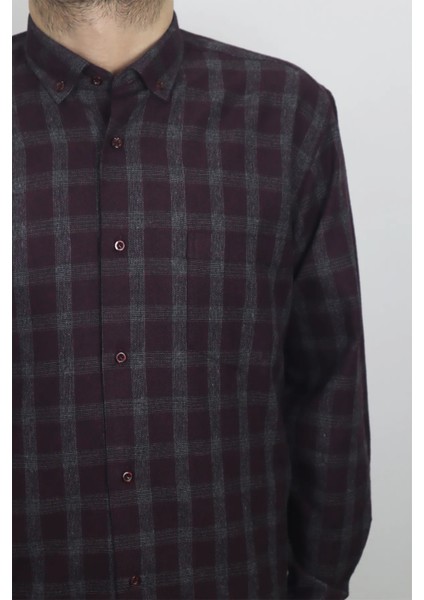 Fistan Store Erkek Ekose Kareli Klasik Kesim Rahat Kalıp Tek Cepli Kışlık Kaşmir Gömlek fiyatları