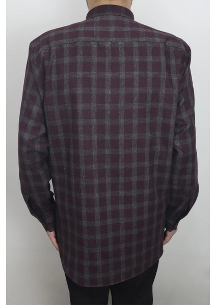 Fistan Store Erkek Ekose Kareli Klasik Kesim Rahat Kalıp Tek Cepli Kışlık Kaşmir Gömlek modelleri