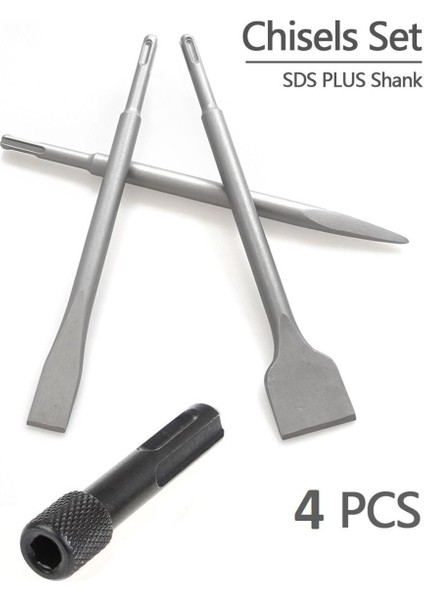 Kırıcı Matkap Için Sds Plus Matkap Uç Seti Murç Keski 1/4 Hex Vidalama Adaptörü 4 Parça
