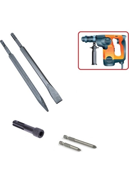 Beton Kırma Delme Raspalama Için Sds Plus Hilti Uç Seti Bits Adaptörlü Keski Murc Uç Takımı