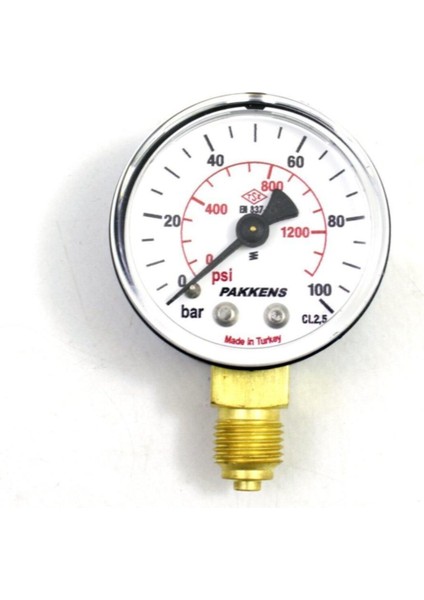 Çap 50 0/100 Bar Kuru Tip Basınç Ölçer, Manometre, Basınç Göstergesi 1/4''