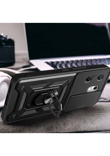 Infinix Zero 30 4g ile Uyumlu Kılıf Sürgülü Siyah Panther Yüzüklü Silikon Orijinal (Infinix Zero 30 4g ile Uyumlu, Sürgülü Siyah) indirimleri