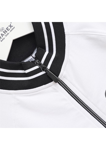 Erkek Çocuk Uzun Kol Ince Kışlık Alt - Üst Takım - (7 Yaş-12 Yaş) - 11611 - Beyaz - Siyah fırsatları