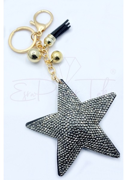 Füme Taşlı Yıldız Anahtarlık ve Çanta Süsü