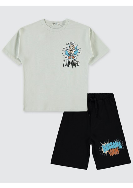 Erkek Çocuk Pijama Takımı 6-9 Yaş Açık Gri