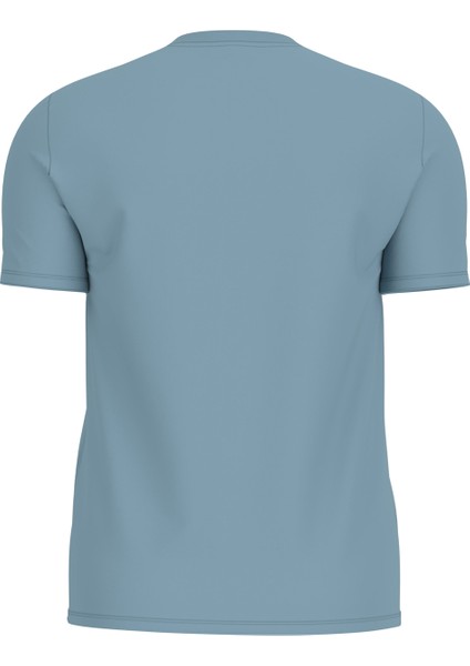 Bisiklet Yaka Desenli Mavi Erkek T-Shirt M2YI71I3Z14G7DV Cn Ss Orıgınal Log