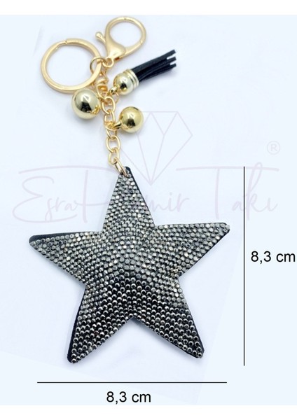 Füme Taşlı Yıldız Anahtarlık ve Çanta Süsü fiyatları