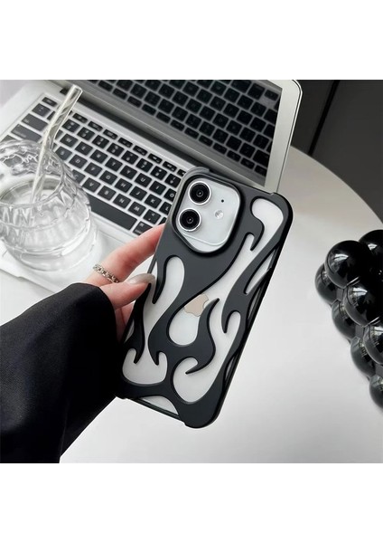 Apple iPhone 11 Uyumlu Kılıf Zebana Flame Silikon Kılıf Siyah