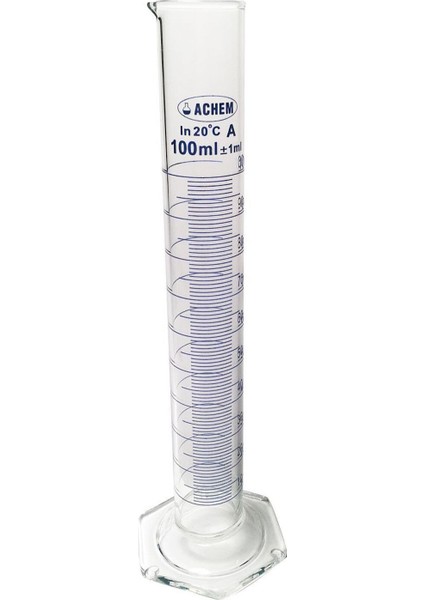 100ML Cam Mezür Uzun Form Renkli Skala