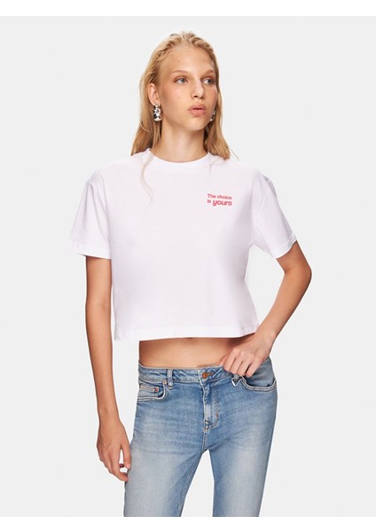 Kadın Crop Beyaz T-shırt fiyatları