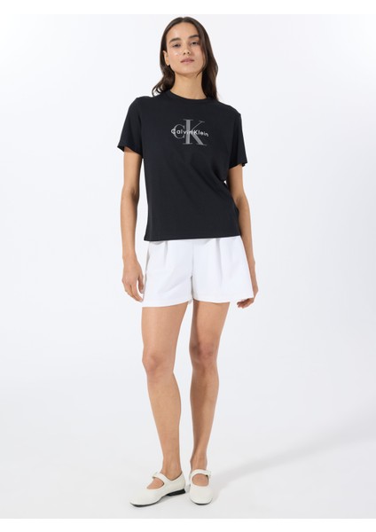 Bisiklet Yaka Düz Siyah Kadın T-Shirt LV047B864GUB1 fiyatları