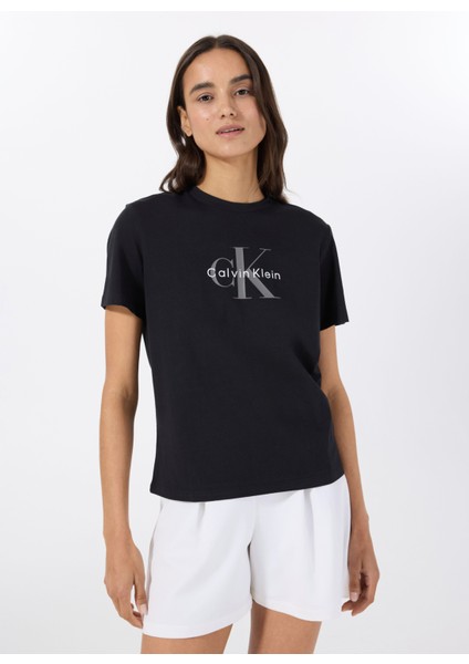 Bisiklet Yaka Düz Siyah Kadın T-Shirt LV047B864GUB1 modelleri