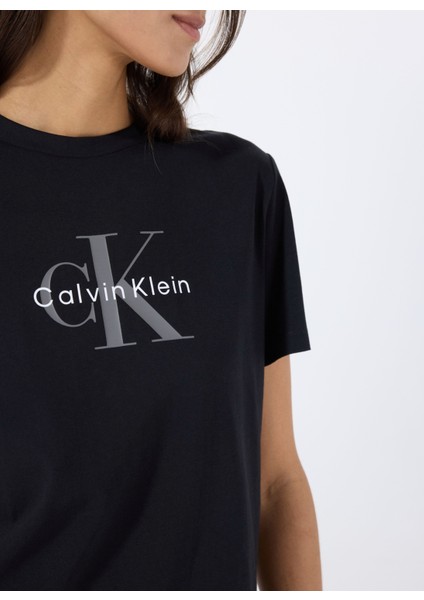 Bisiklet Yaka Düz Siyah Kadın T-Shirt LV047B864GUB1 fırsatları