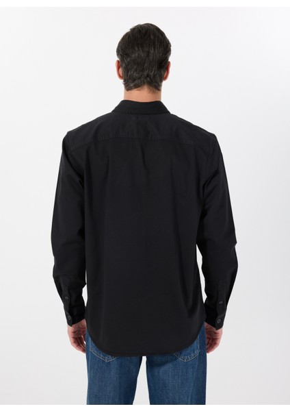Siyah Erkek Gömlek J30J327585BEH Woven Label Cotton T