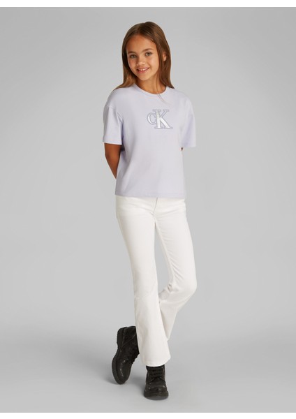 Baskılı Lila Kız Çocuk T-Shirt IG0IG02863VGH