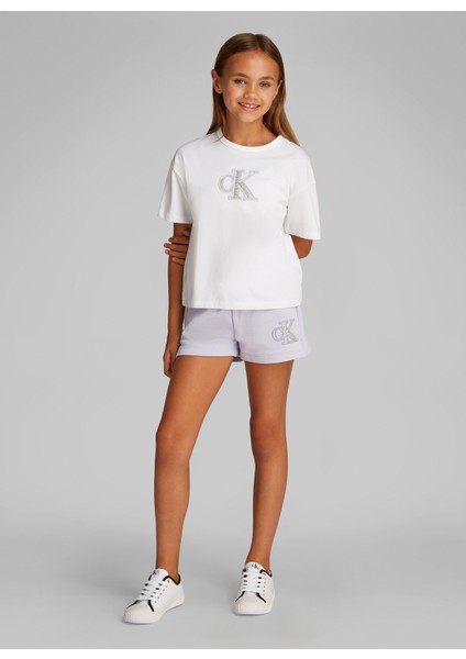 Baskılı Beyaz Kız Çocuk T-Shirt IG0IG02863YAF