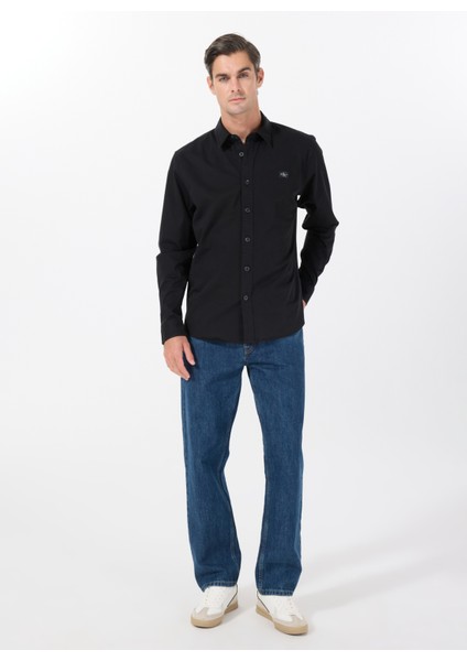 Siyah Erkek Gömlek J30J327585BEH Woven Label Cotton T fiyatları