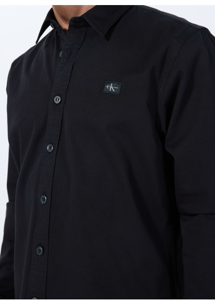 Siyah Erkek Gömlek J30J327585BEH Woven Label Cotton T fırsatları